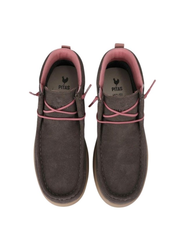 BOTA SEÑORA PITAS GRIS OSCURO
