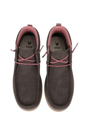 BOTA SEÑORA PITAS GRIS OSCURO