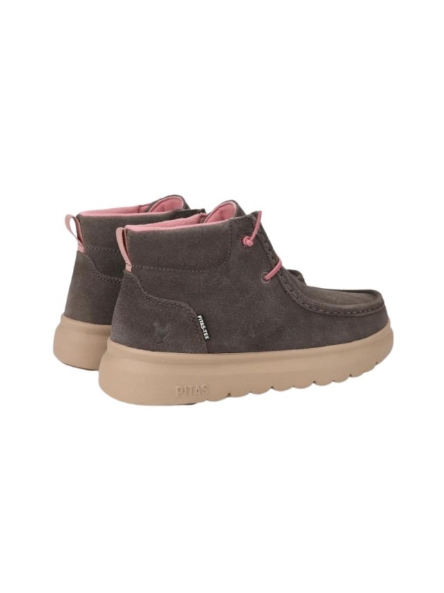 BOTA SEÑORA PITAS GRIS OSCURO
