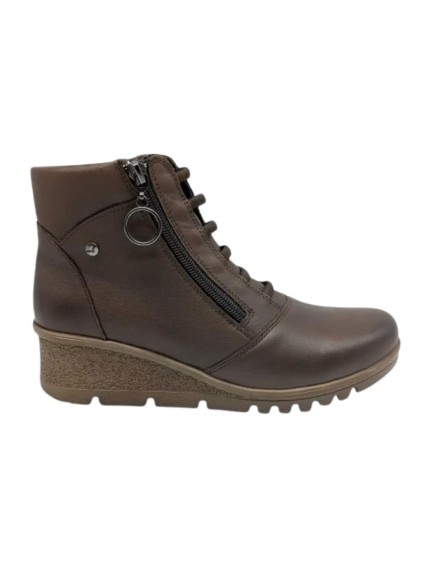 BOTIN CREMALLERA LATERAL MARRON