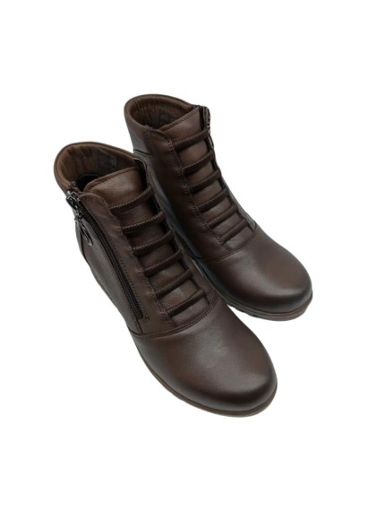 BOTIN CREMALLERA LATERAL MARRON 2