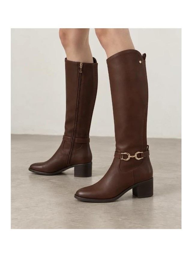 BOTA ALTA MUJER MARRON OSCURO