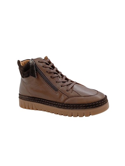 BOTIN AFELPADO CREMALLERA MARRON