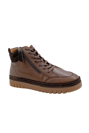 BOTIN AFELPADO CREMALLERA MARRON