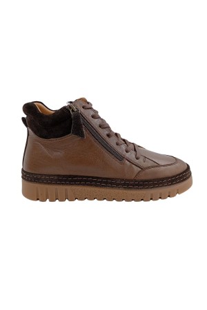 BOTIN AFELPADO CREMALLERA MARRON