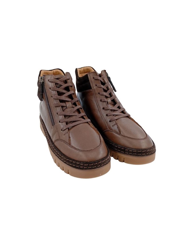 BOTIN AFELPADO CREMALLERA MARRON